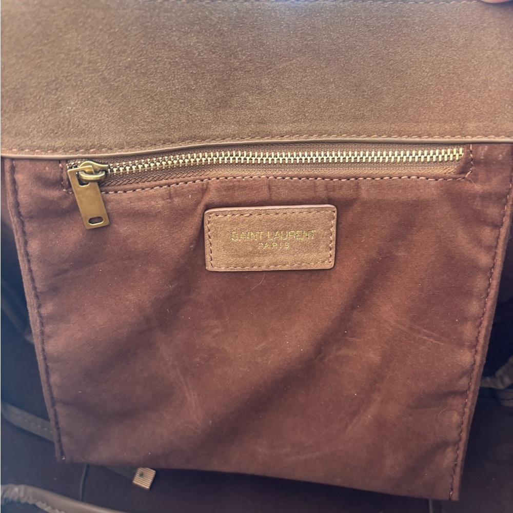 YSL Brown Suede Tote Bag - Picture 5 of 9